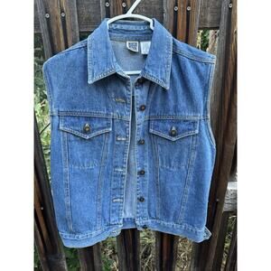 Vintage North West Blue Denim Vest 100% Cotton Women's Size S